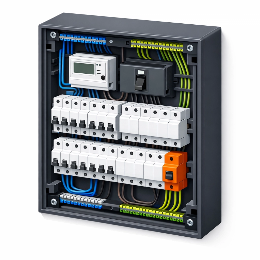 Moderner Zählerkasten bereit für die Wallbox Installation in Wien.