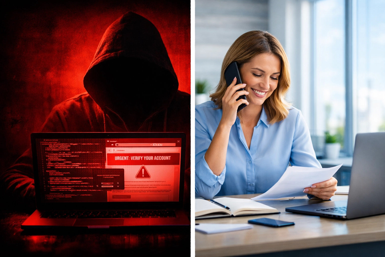 Wire fraud scammer versus protected Florida home buyer verifying closing instructions by phone