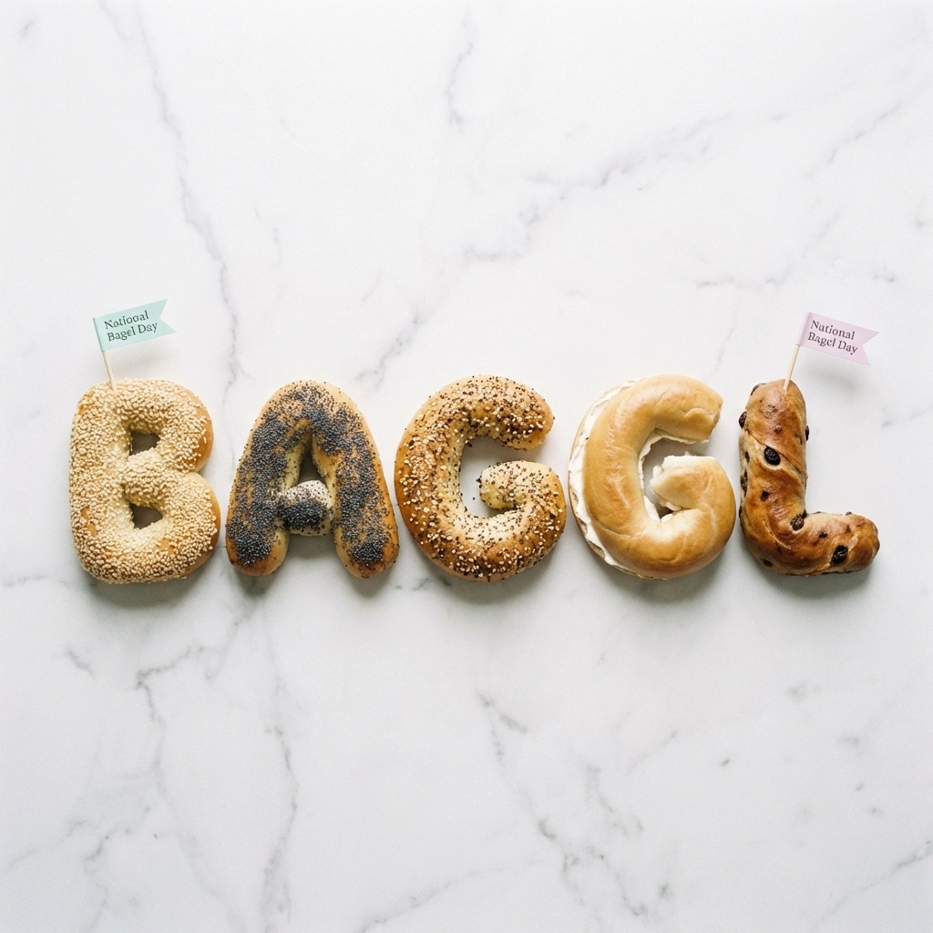 Minimalist bagel word art