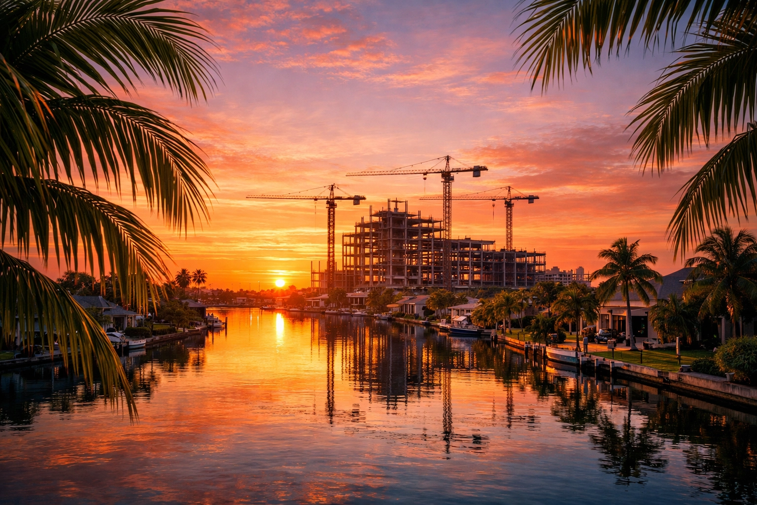 New construction and developments in Cape Coral reflecting a booming market for selling a business.