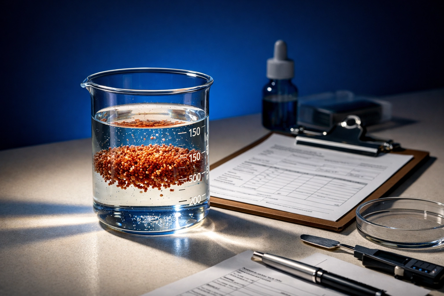 Heritage amaranth grains undergoing laboratory quality testing for nutraceutical compliance standards