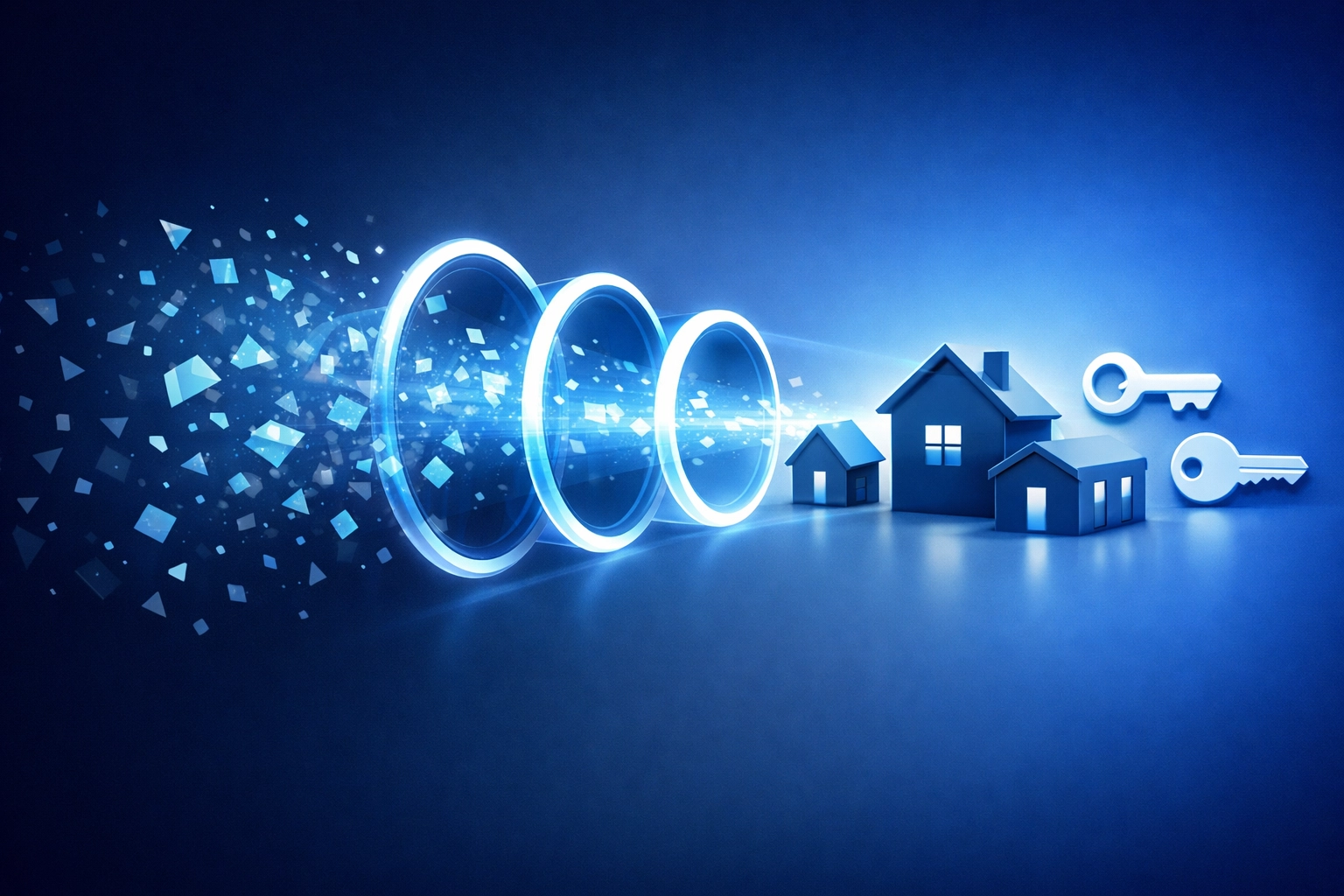 Data funnel visualizing how real estate predictive analytics converts raw data into seller listings.