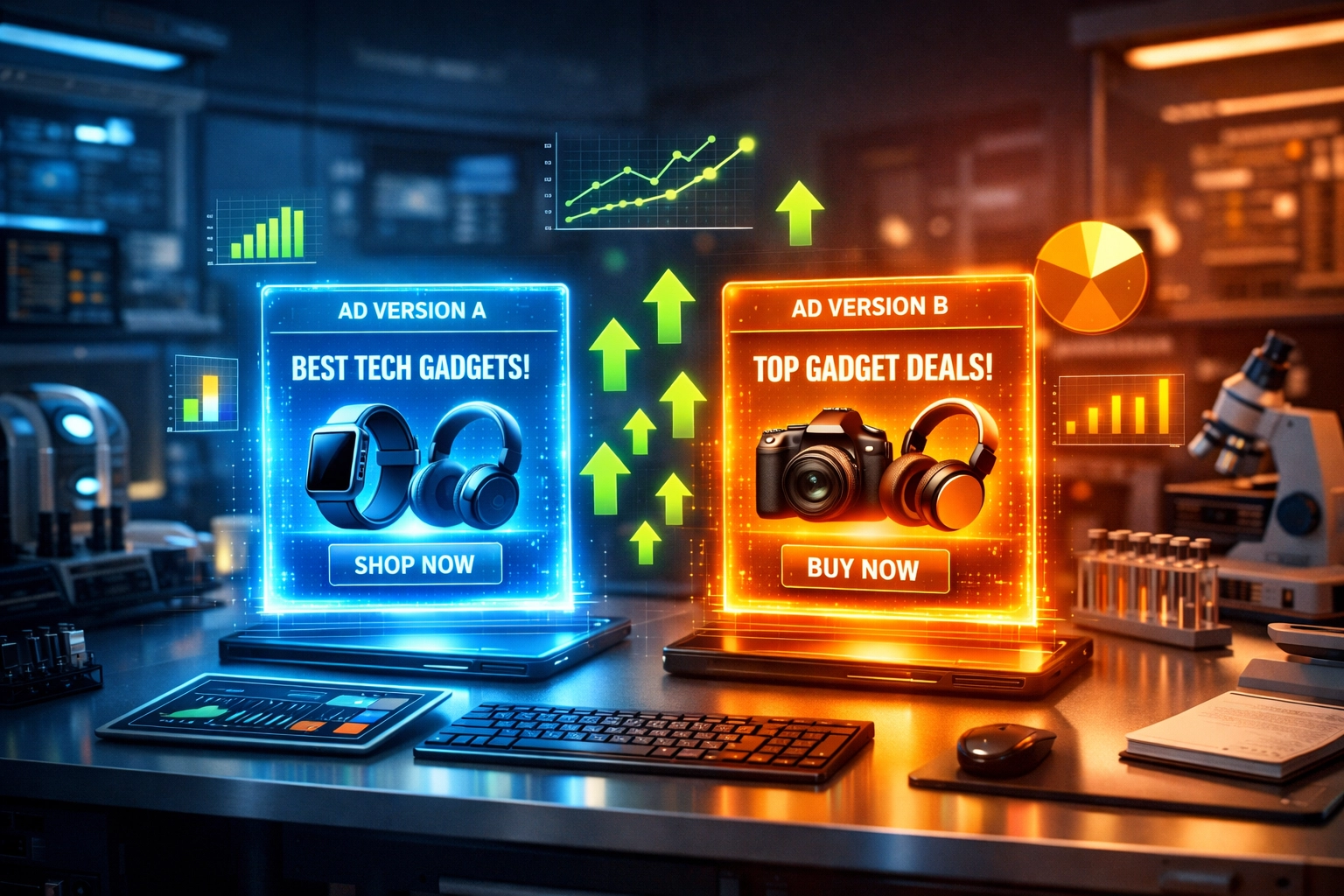 Comparing ad versions through continuous A/B testing to fix international PPC errors.