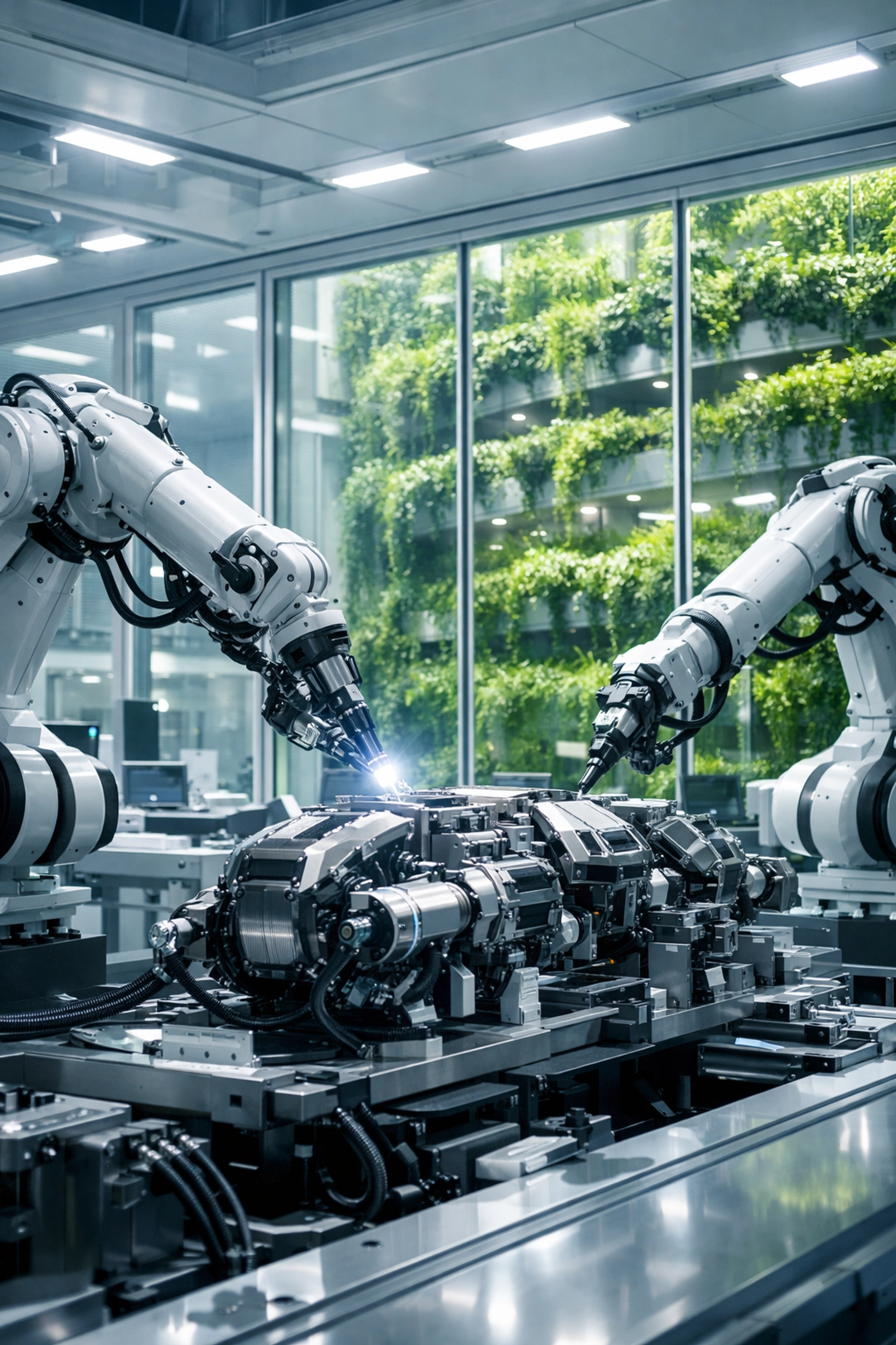 Precision robotic manufacturing facility showing business scaling supported by contract and equipment financing.