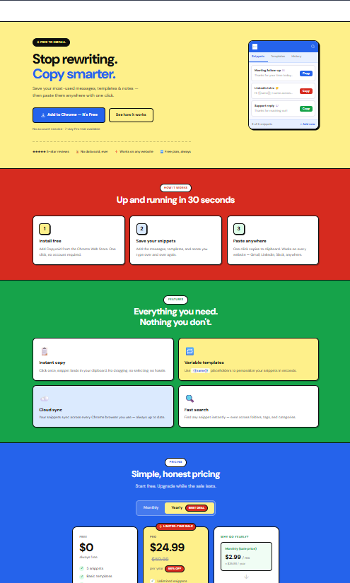 Copyzoid Homepage Overview