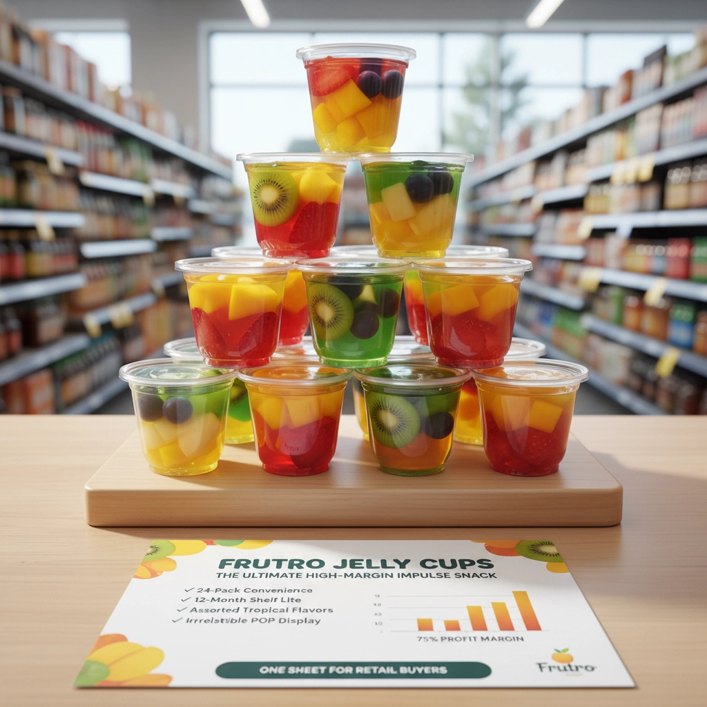 Frutro Jelly Cups: The Ultimate High-Margin Impulse Snack (One Sheet for Retail Buyers)