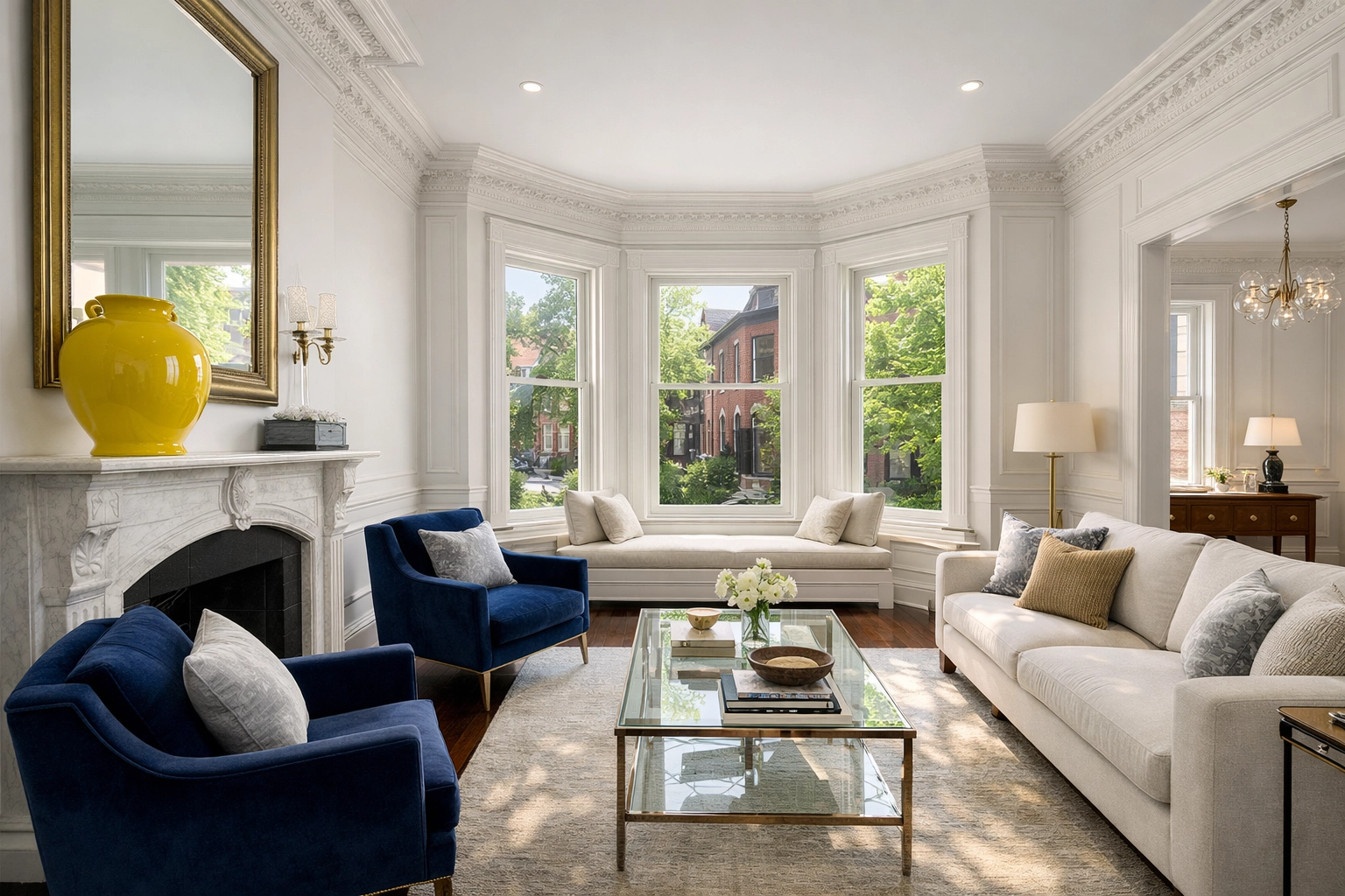 Pristine Harvard Square Victorian home interior showing high-end results from a local maid service Cambridge.