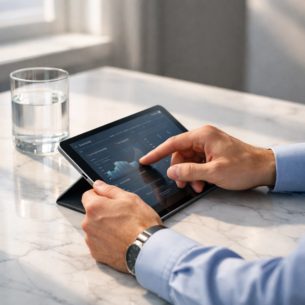 Tax professional using a tablet for digital e-signatures and automated data capture to improve ERO efficiency.