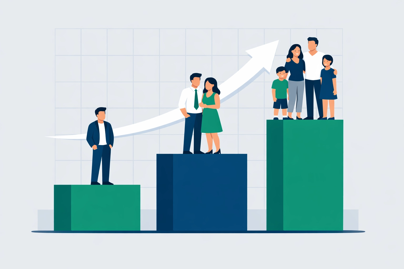 Illustration showing rising 2026 standard deduction rates for individuals and families to maximize tax refunds.