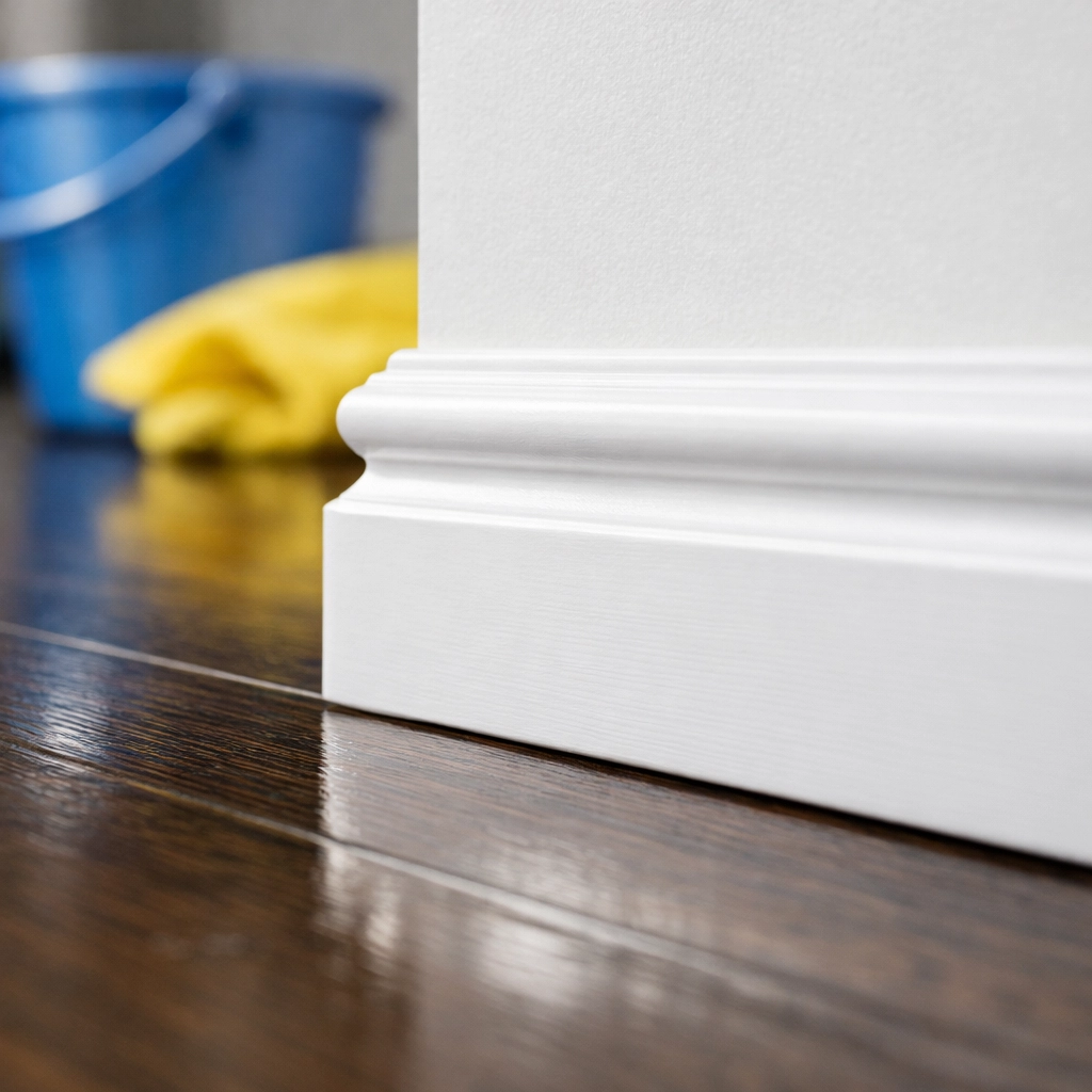 Spotless baseboards and floors after a professional deep cleaning Worcester MA service.