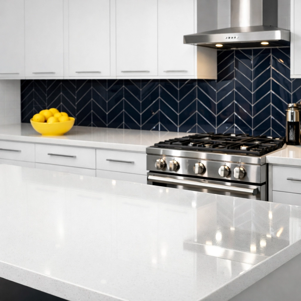 Modern kitchen with deep clean results for high-end condo cleaning in Worcester.