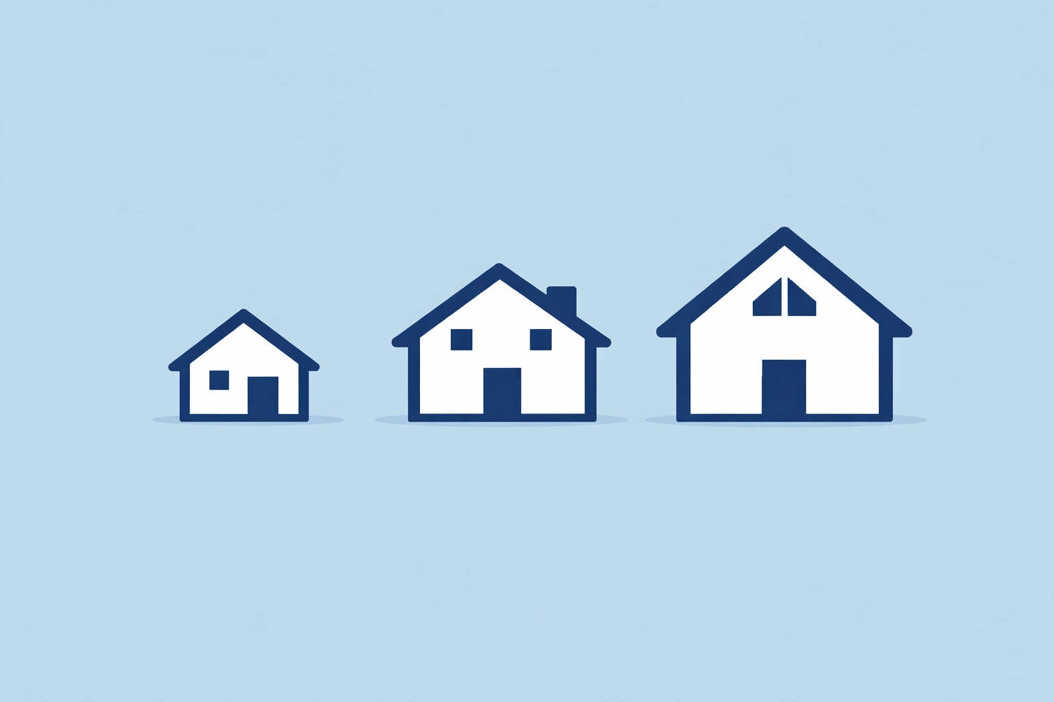 Ilustración de diferentes tipos de crédito para comprar casa y préstamos hipotecarios.