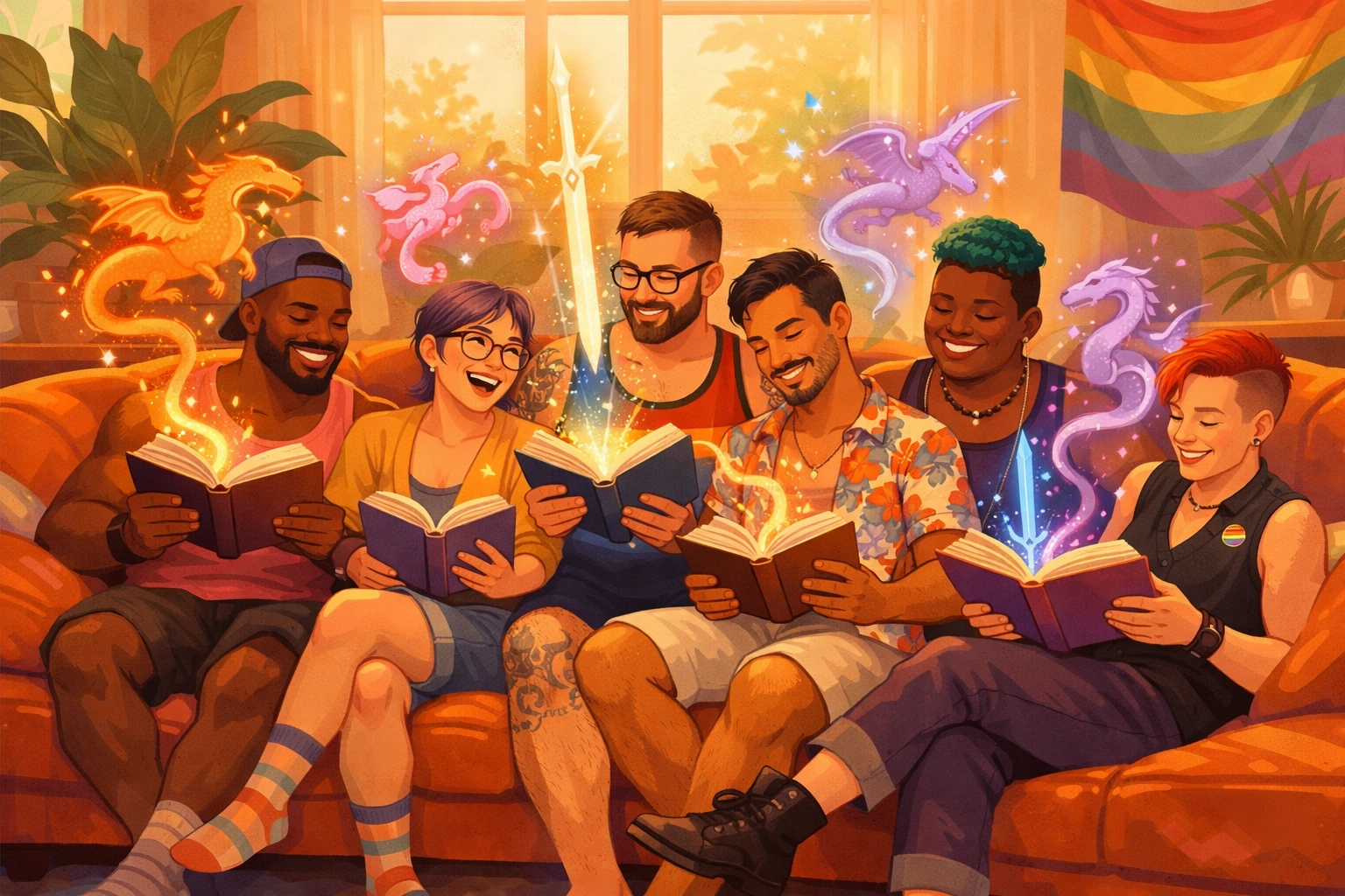 Diverse queer readers sharing the magic and community found in modern LGBTQ+ Kindle books and fiction.