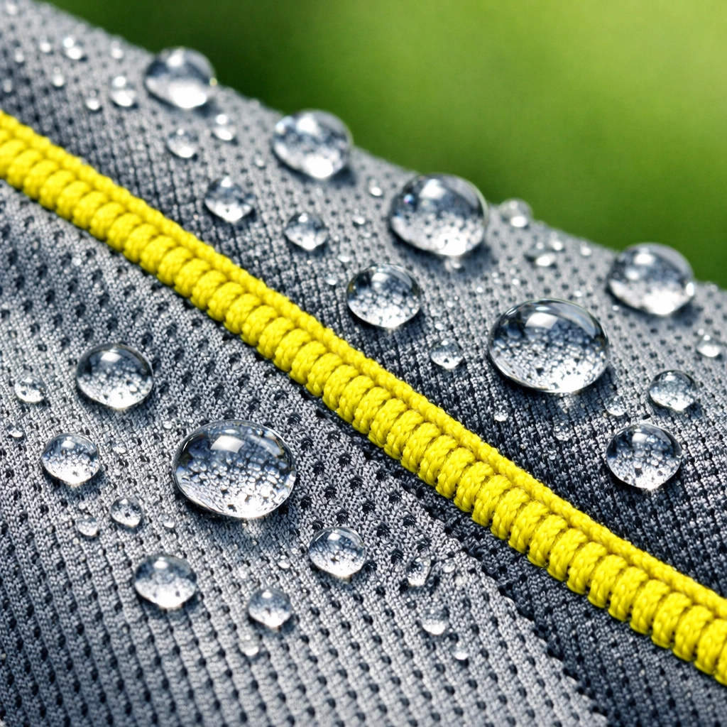 Close-up of moisture-wicking fabric used for high-performance custom t-shirts in the field.