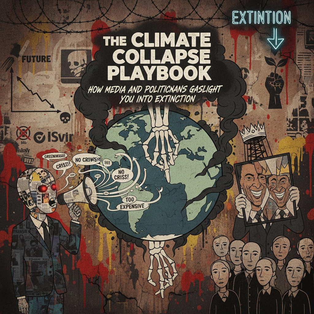 Featured image for The Climate Collapse Playbook: How Media and Politicians Gaslight You into Extinction