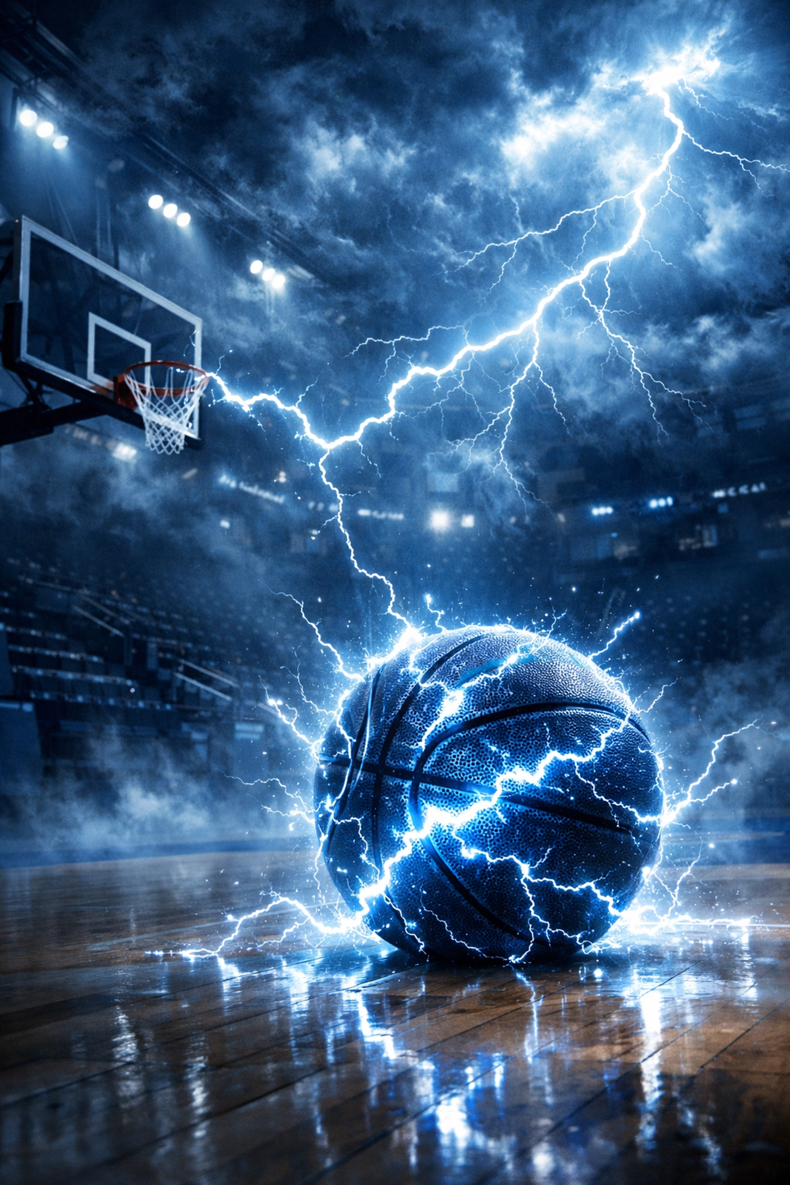 Electrified basketball court representing OKC Thunder's high-percentage March NBA betting trends.