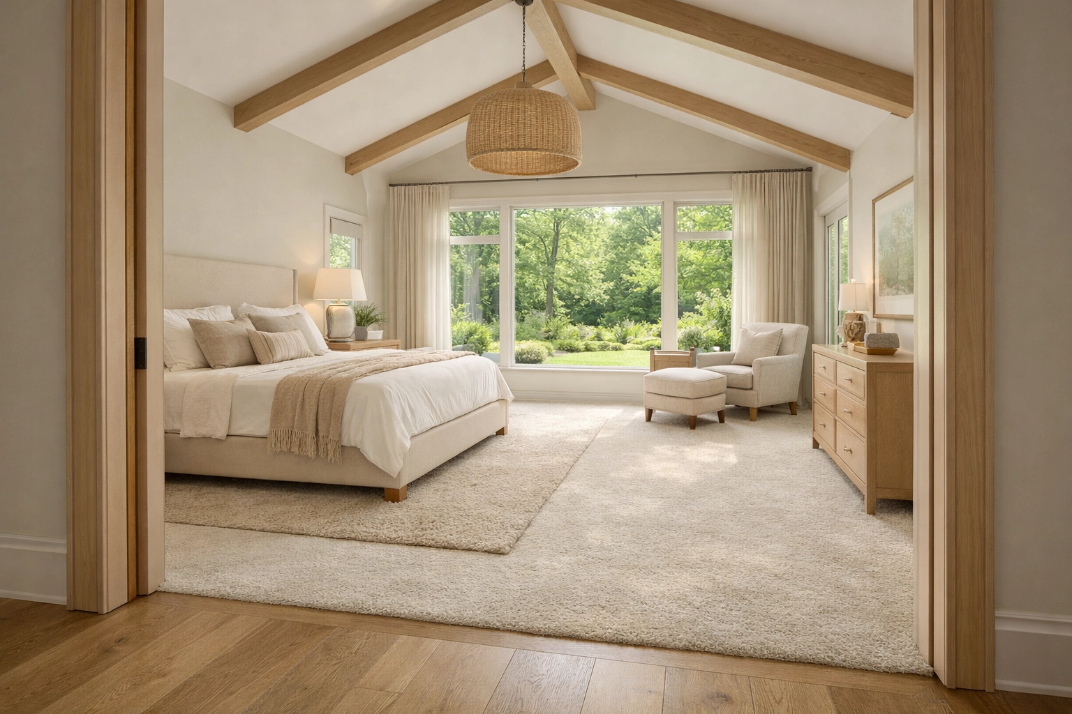 Accessible main-floor master bedroom in a Bucks County 55 plus community home.