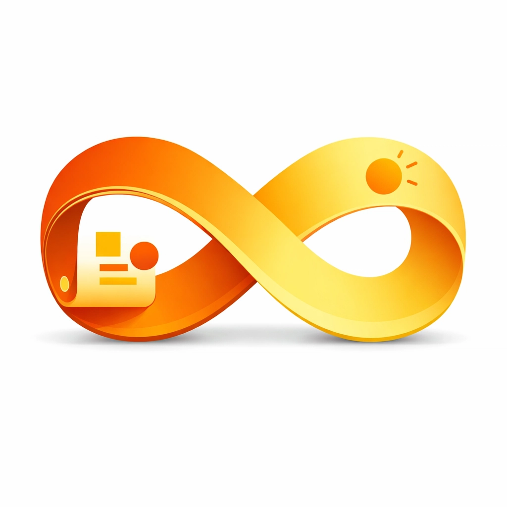 Vector illustration of a paper roll in an infinite loop representing the print industry circular economy.