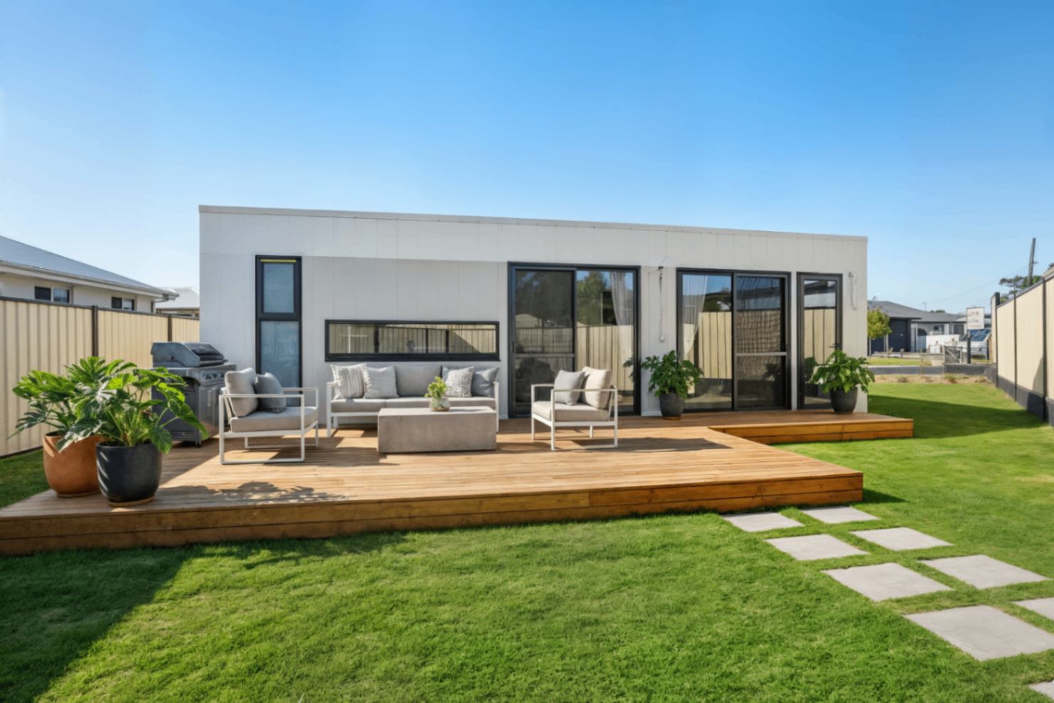 Modern modular home with sustainable design