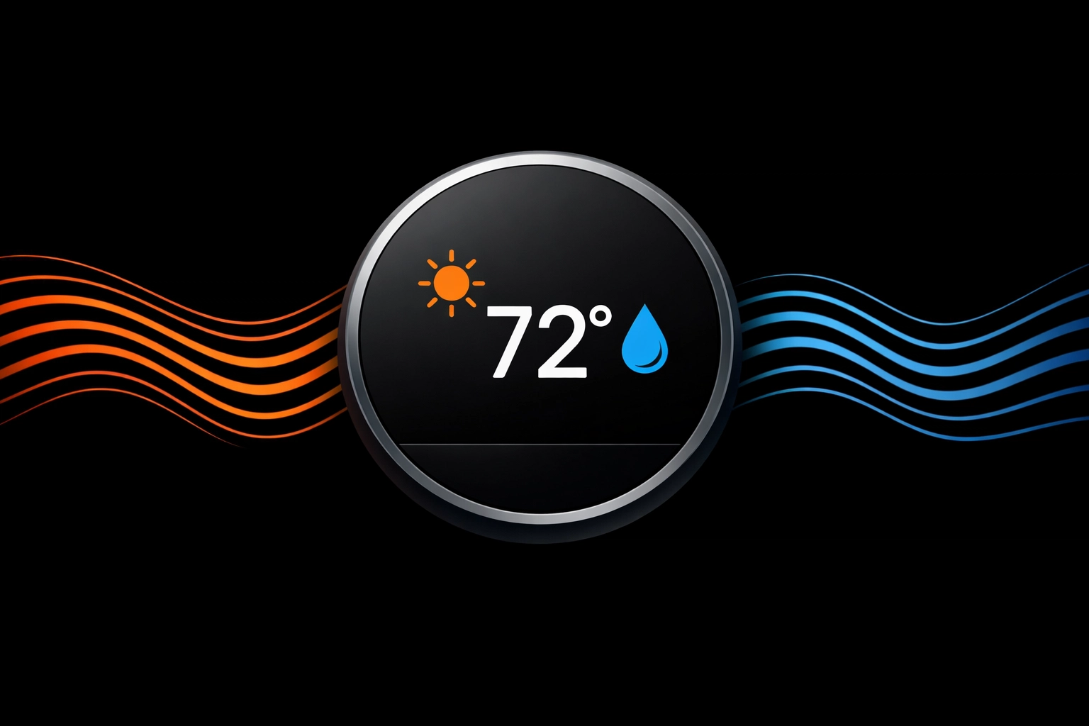 Smart thermostat icon representing humidity control and home watch services in Venice FL.