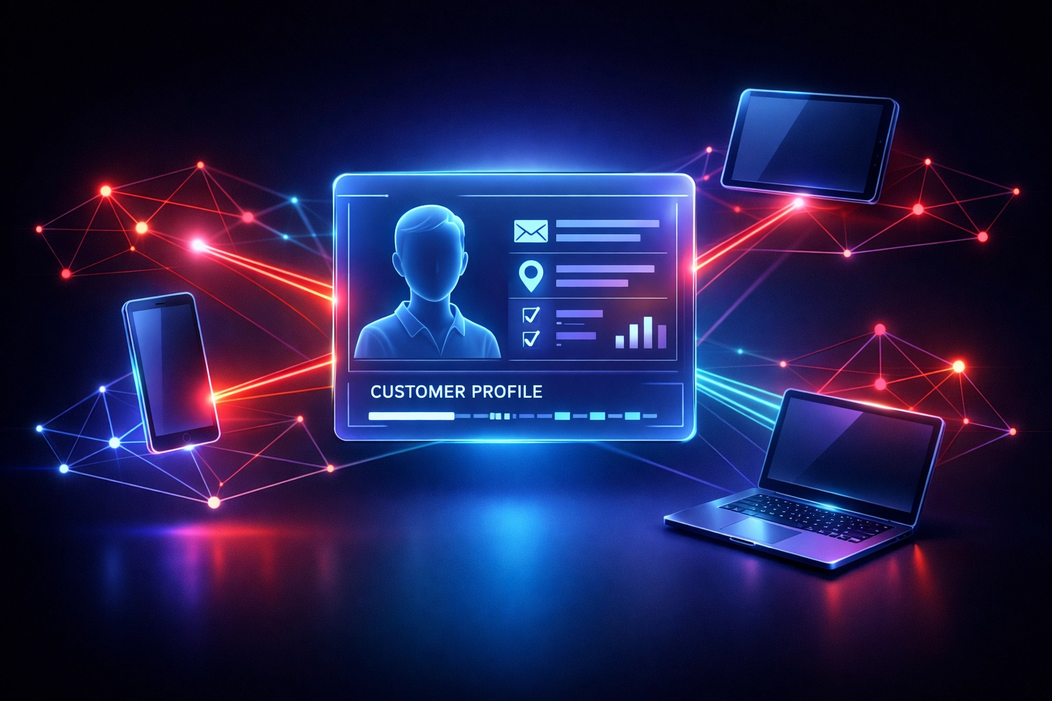 AI-powered personalization connecting customer data across multiple devices in real-time