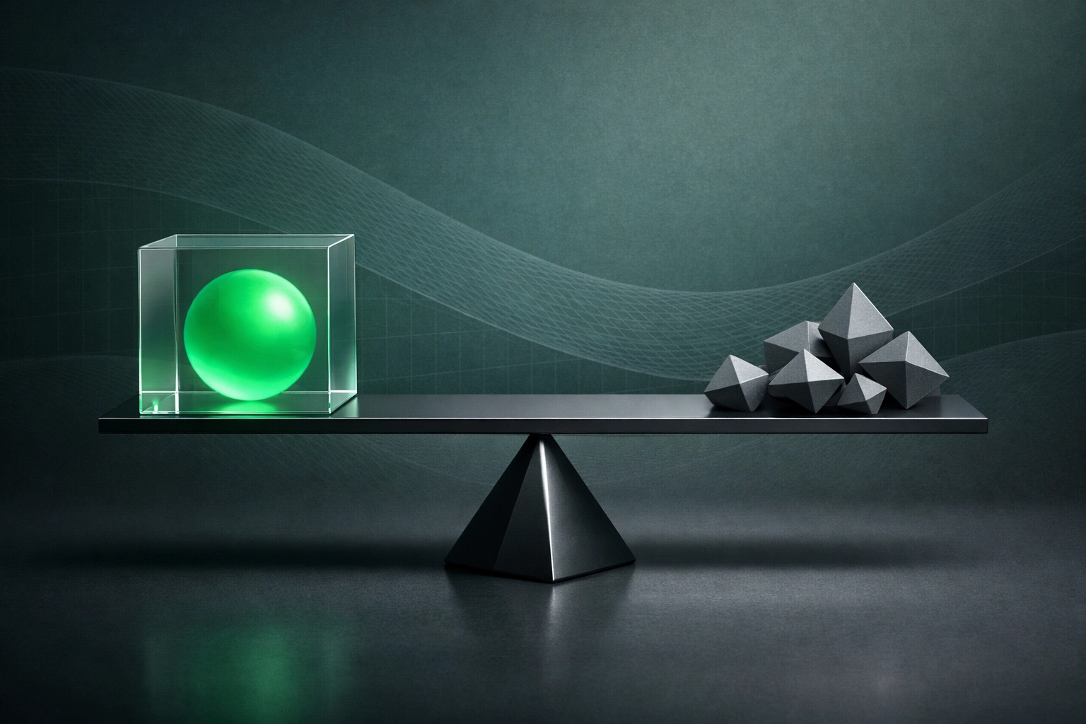 Conceptual balance scale weighing EV Calculations against volatile sports market variables.