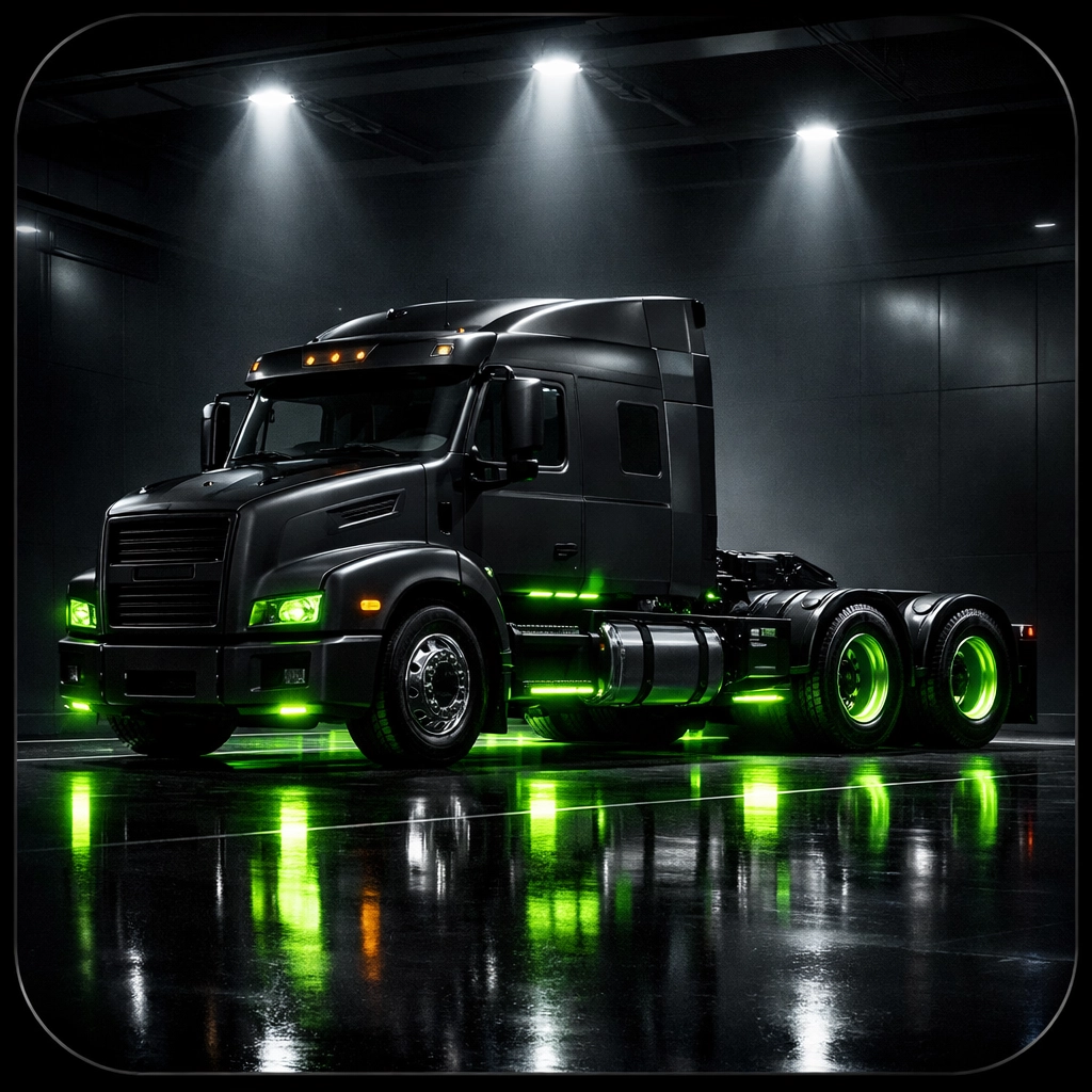 Professional hauling truck in a modern garage symbolizing local junk removal services.