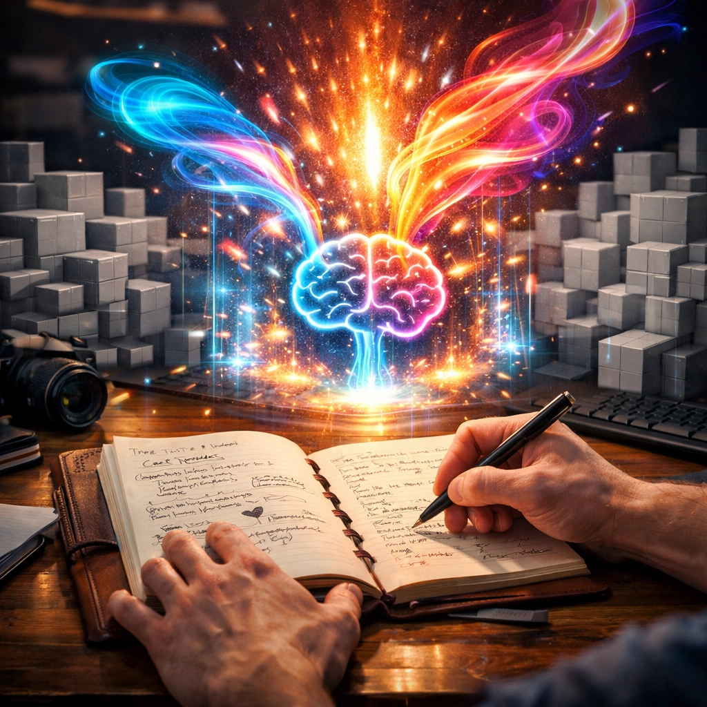 Human hands crafting original, helpful content to avoid AI-generated filler and improve search rankings.