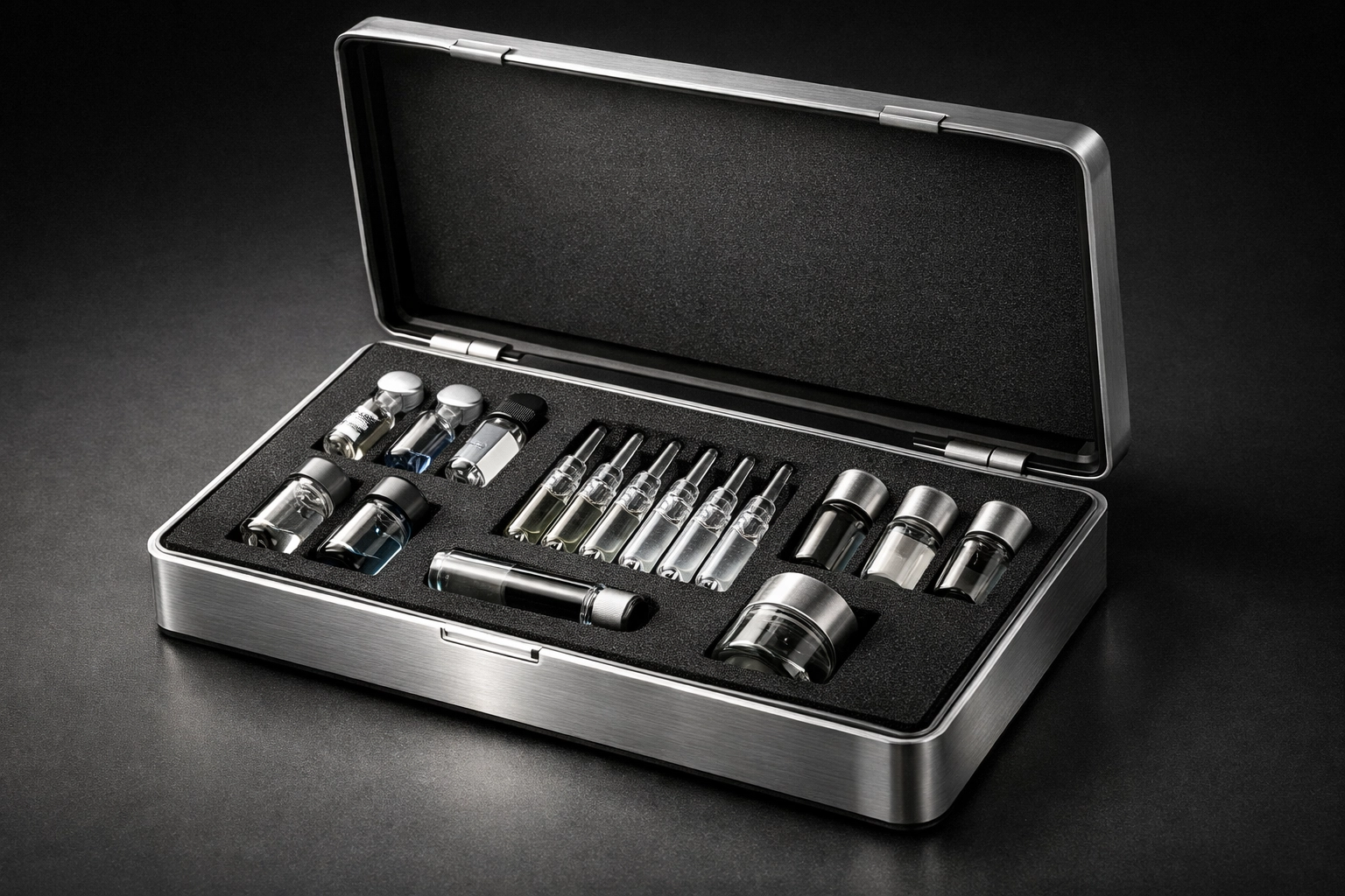 Luxury research peptide kit with multiple vials for metabolic and weight loss studies.