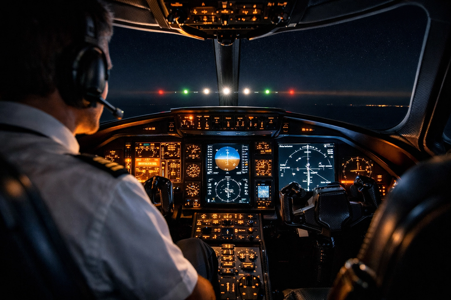 A high-tech cockpit dashboard symbolizing radical clarity in business leadership navigation.