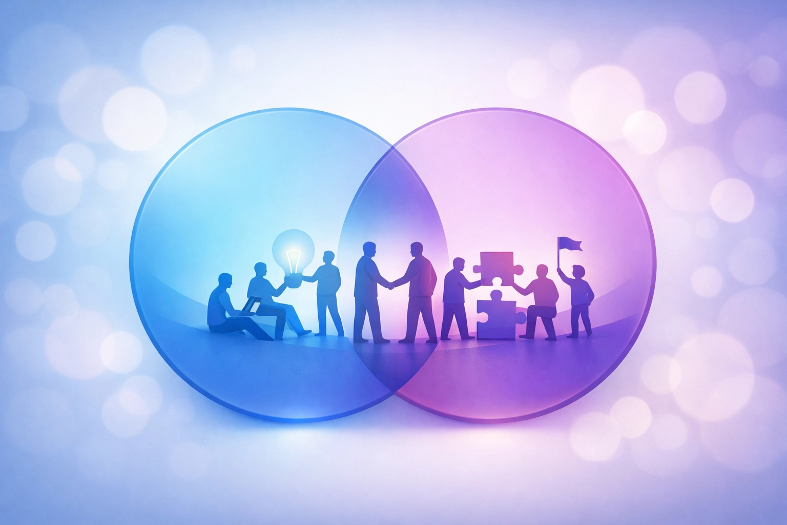 Overlapping circles representing spillover effect of workplace accommodations benefiting all employees