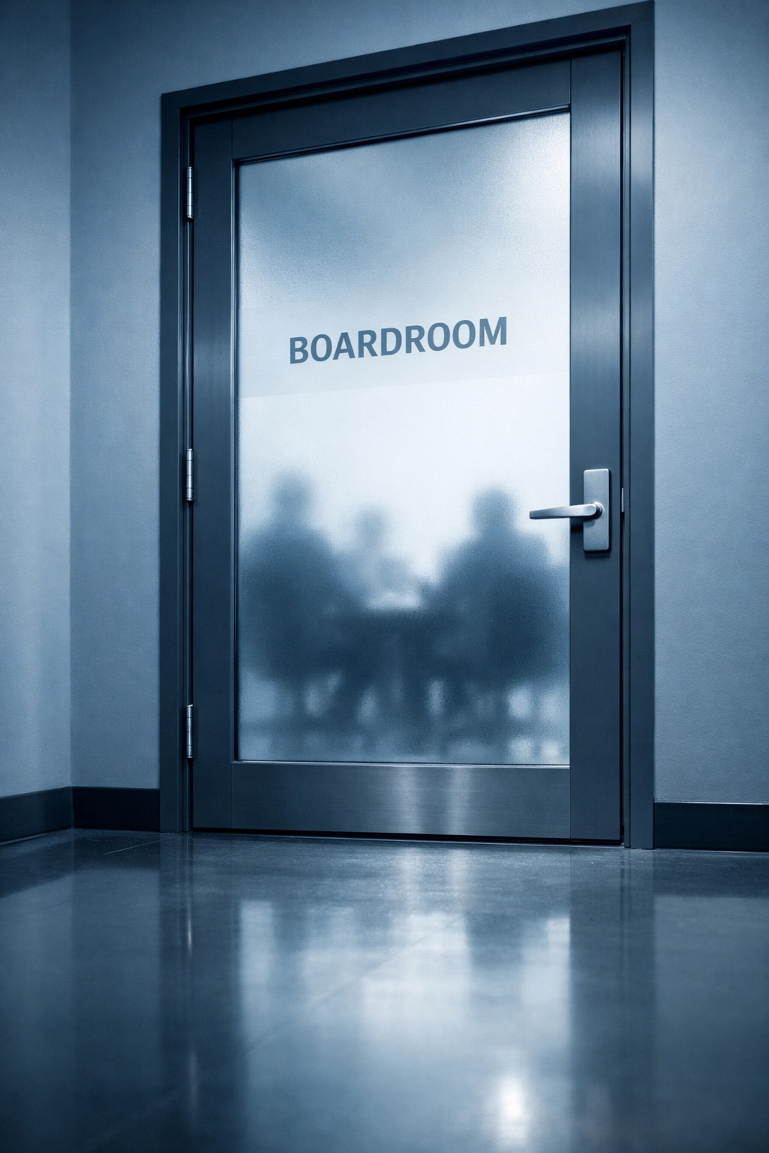 Confidential business meeting behind closed doors in Alabama office