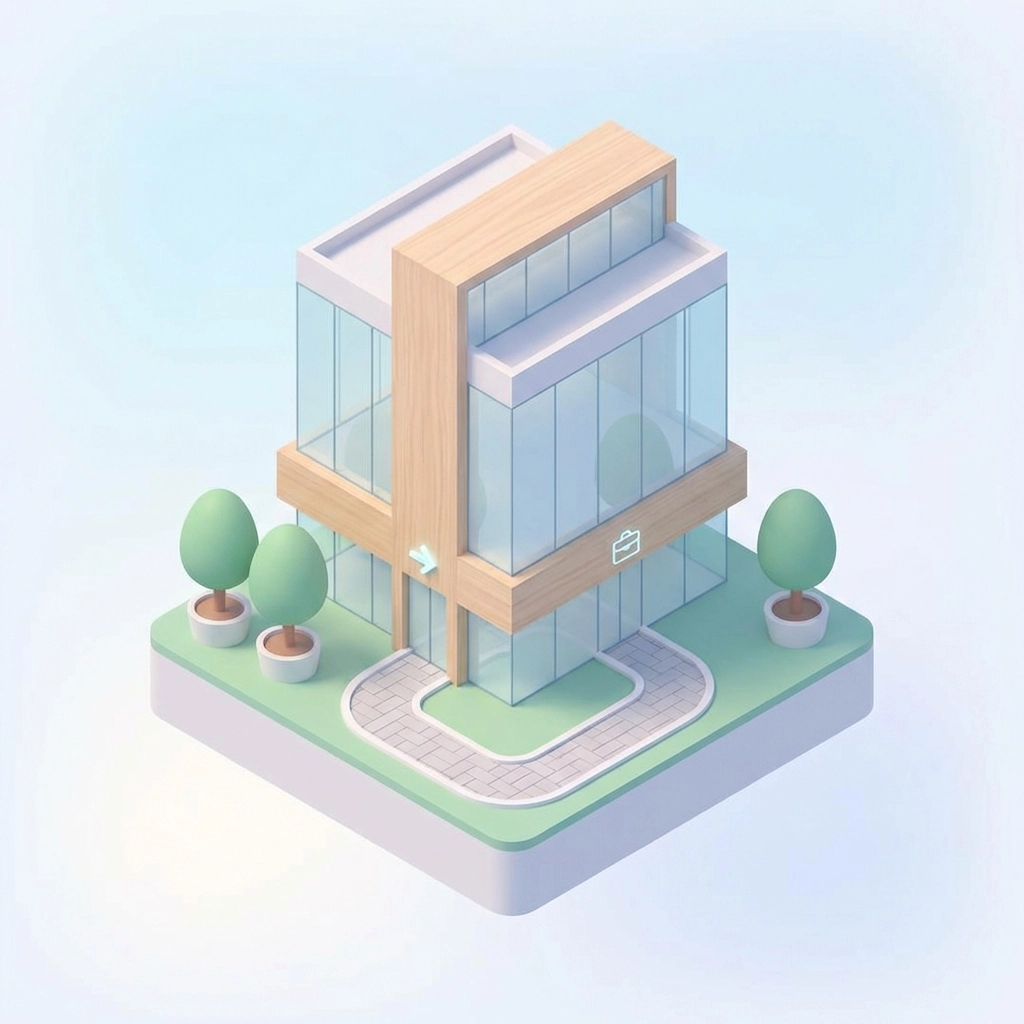 Modern commercial building with glass windows and landscaping, illustrating commercial real estate loans for business expansion