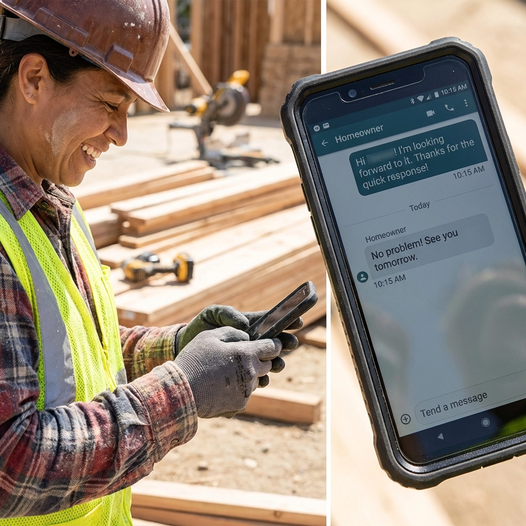 Contractor responding to a text