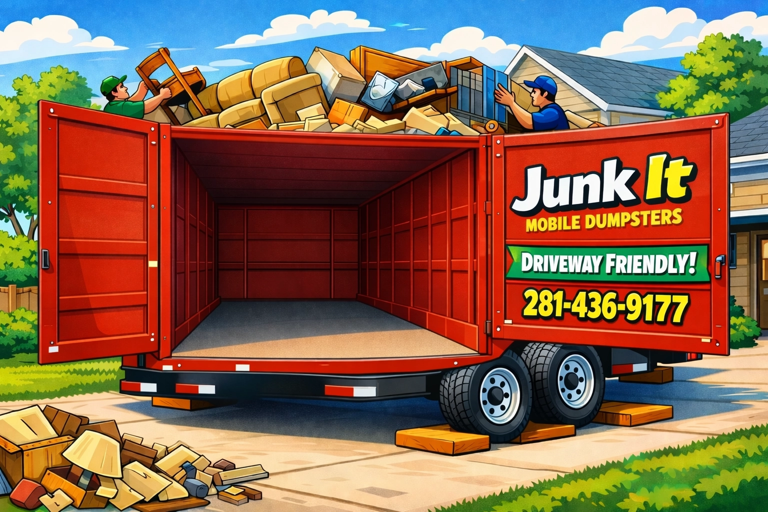 Driveway-Friendly Mobile Dumpster Trailer