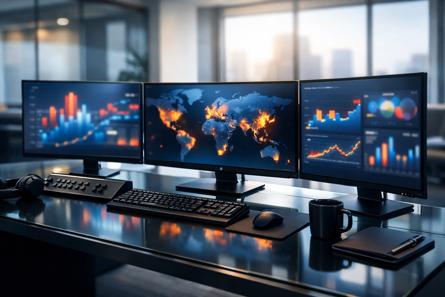 Modern command center displaying data-driven sponsorship performance tracking analytics for Dakdan Worldwide.