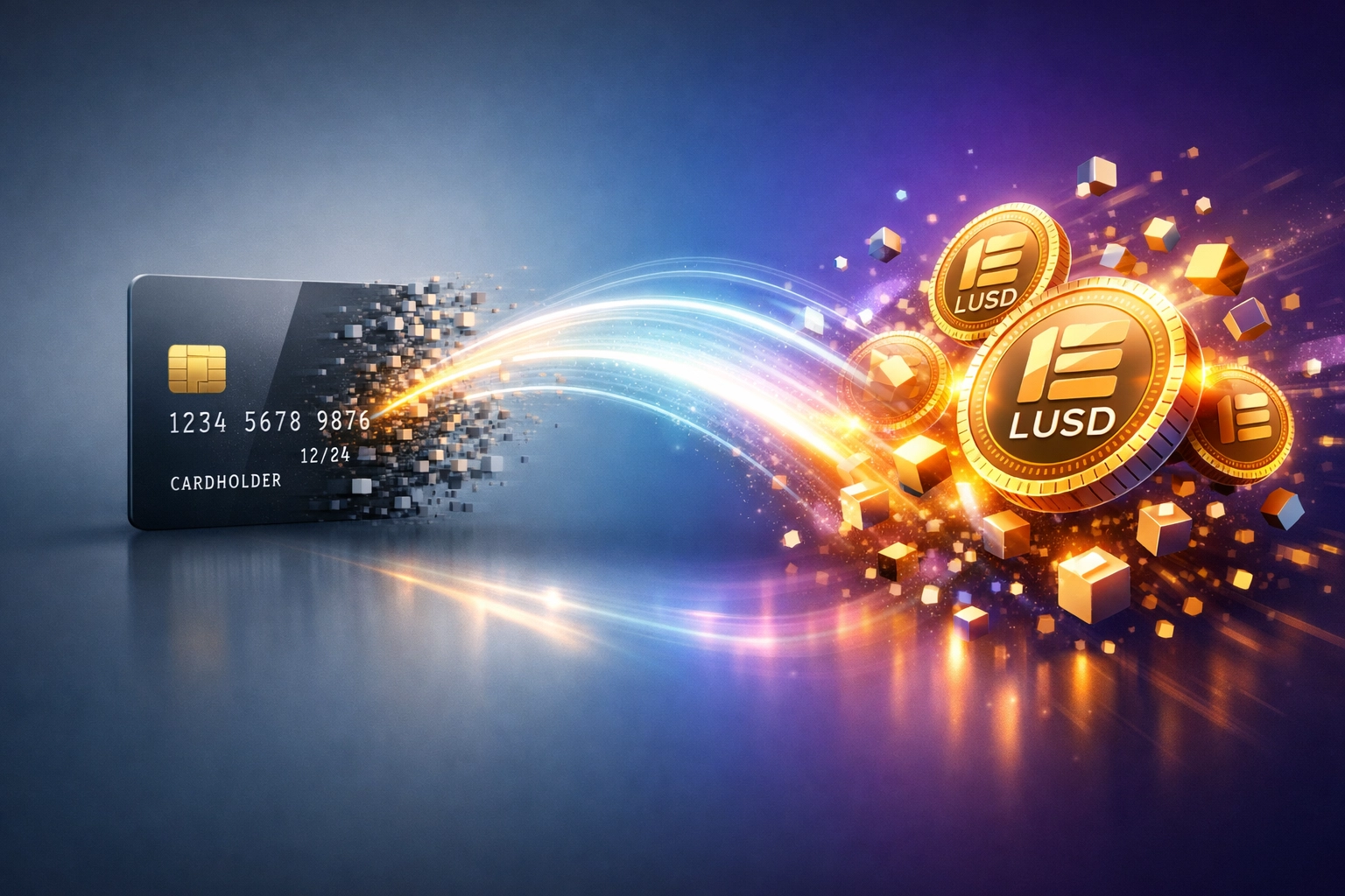 Push-to-Card service bridging traditional credit cards with LUSD cryptocurrency payments