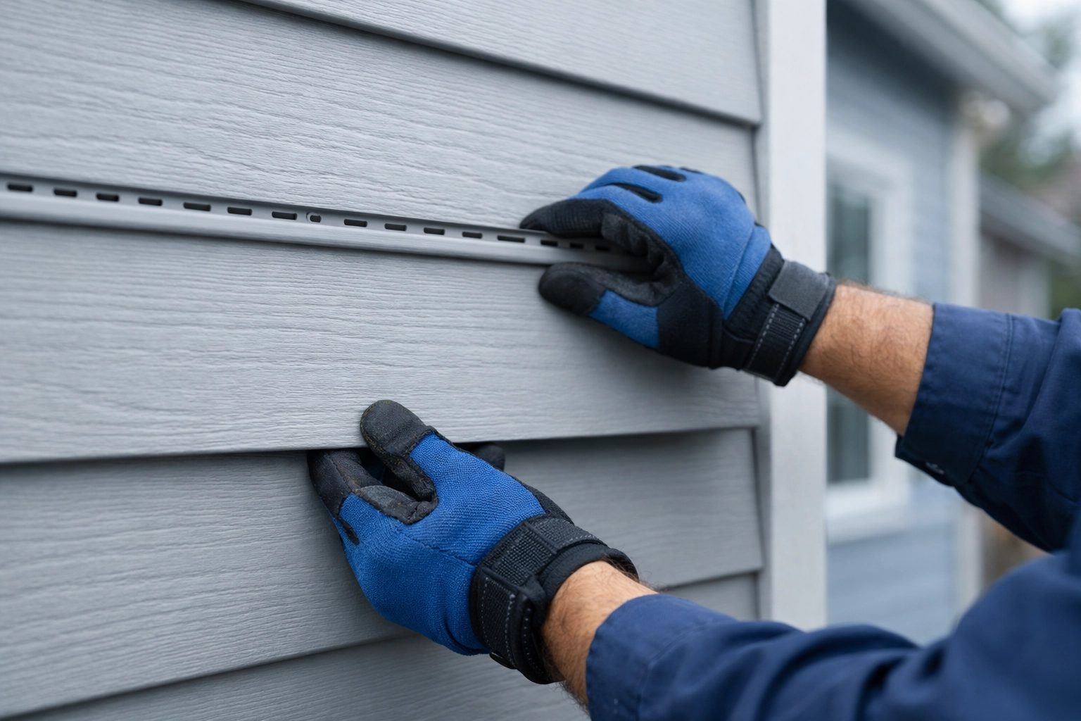 Professional contractor installing vinyl siding on Reading PA home exterior