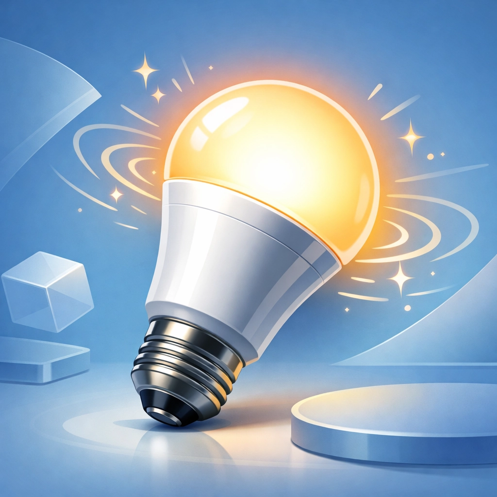 Energy efficient LED light bulb demonstrating modern lighting upgrade benefits