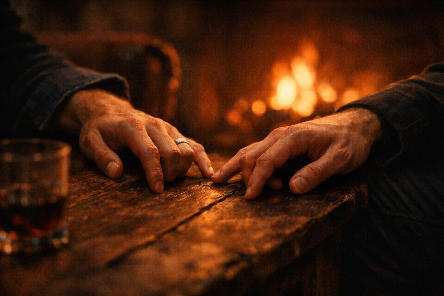 Close-up of two men's hands nearly touching, capturing the slow burn tension of a heartfelt gay romance novel.