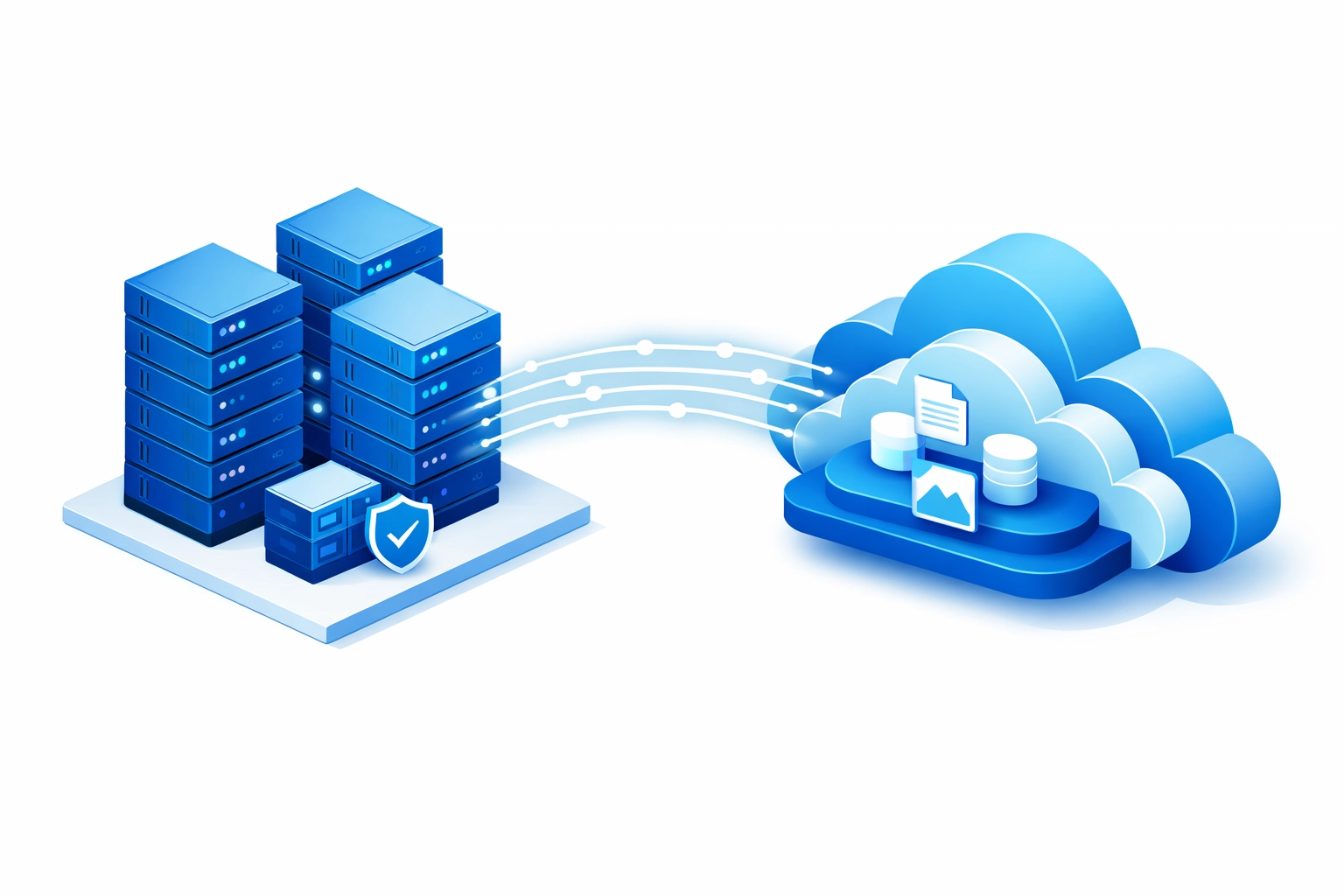 Hybrid backup strategy combining local servers and cloud storage for data protection