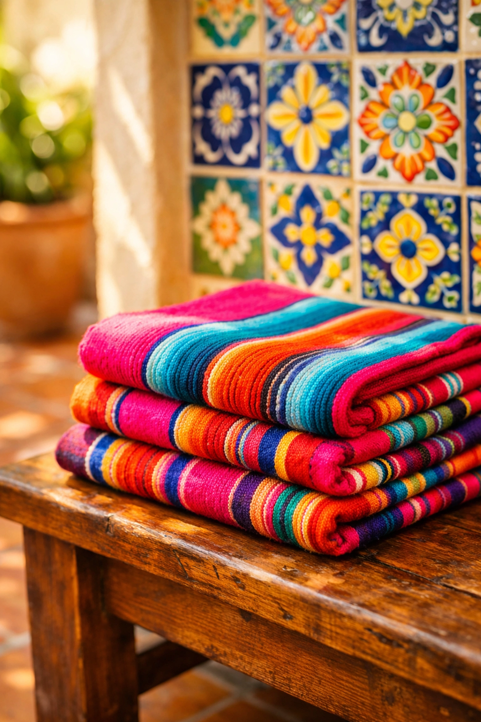 Authentic Mexican decor and handwoven textiles inside a family-owned Puerto Vallarta condo.