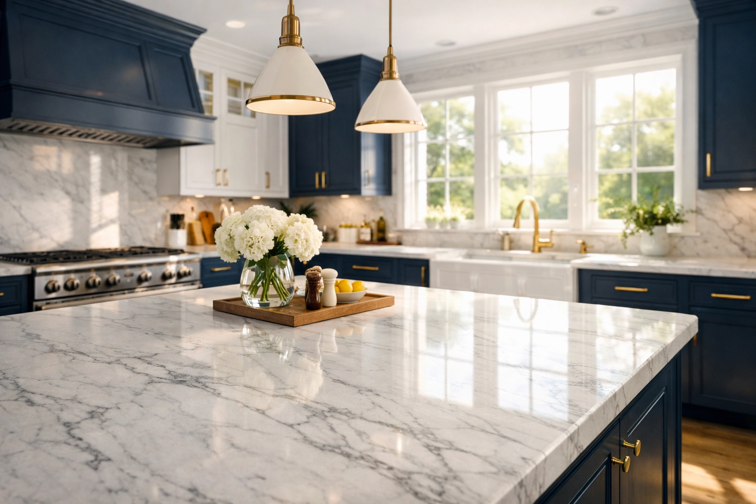 Sparkling luxury kitchen in Dover featuring professional residential cleaning Massachusetts for high-end estates.