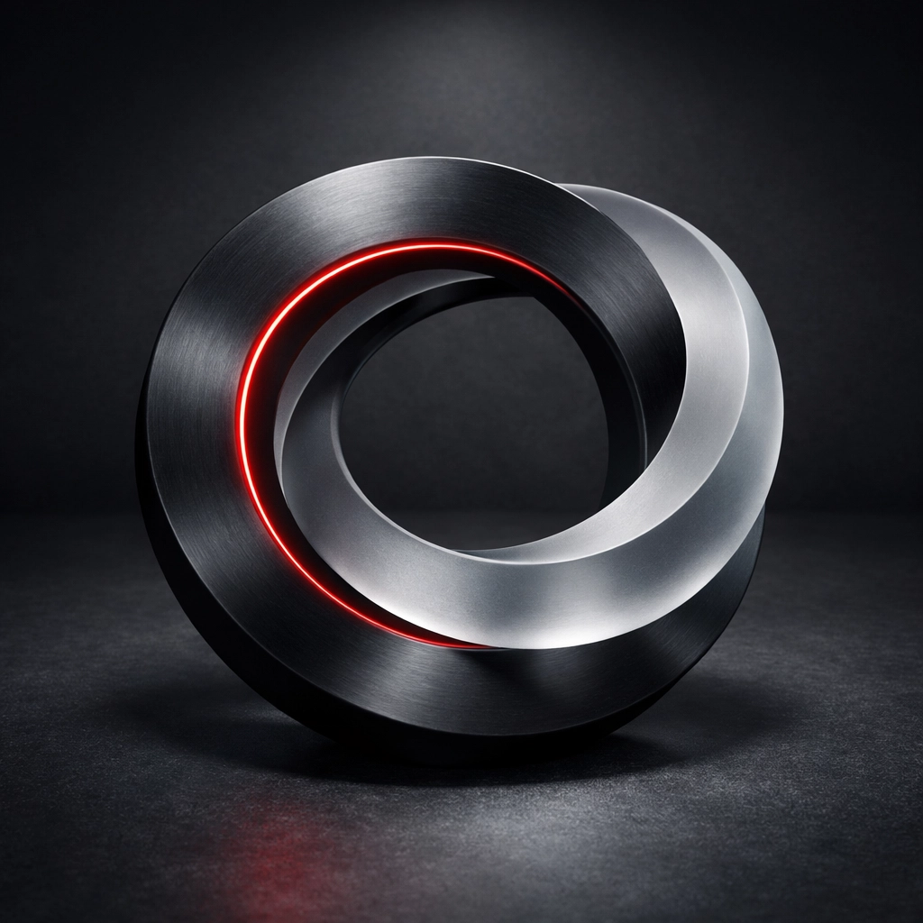 Interlocking circles representing adaptive governance and a continuous feedback loop for IT risk management.