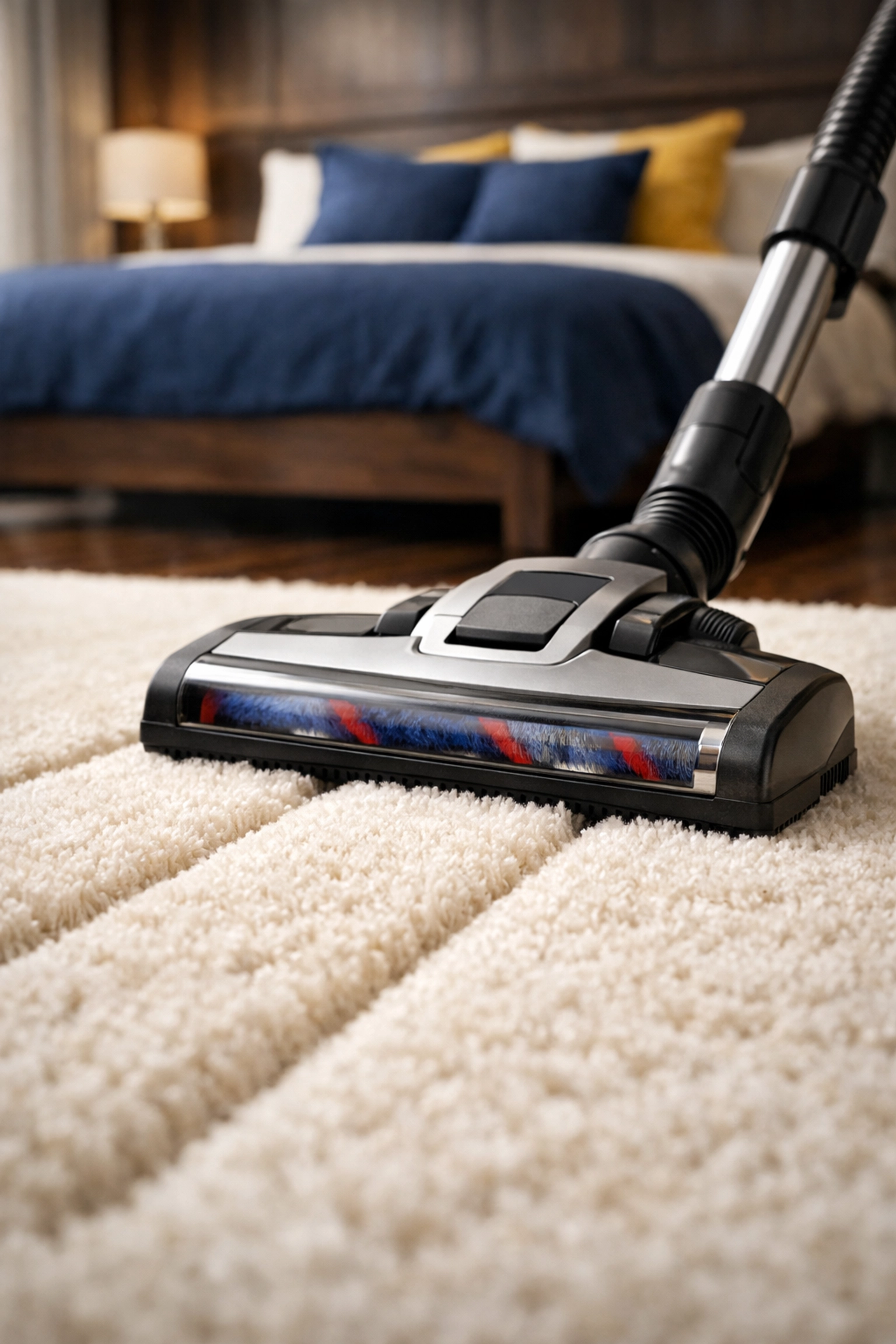 Deep cleaning Marlborough service using a professional vacuum to clean plush rugs thoroughly.