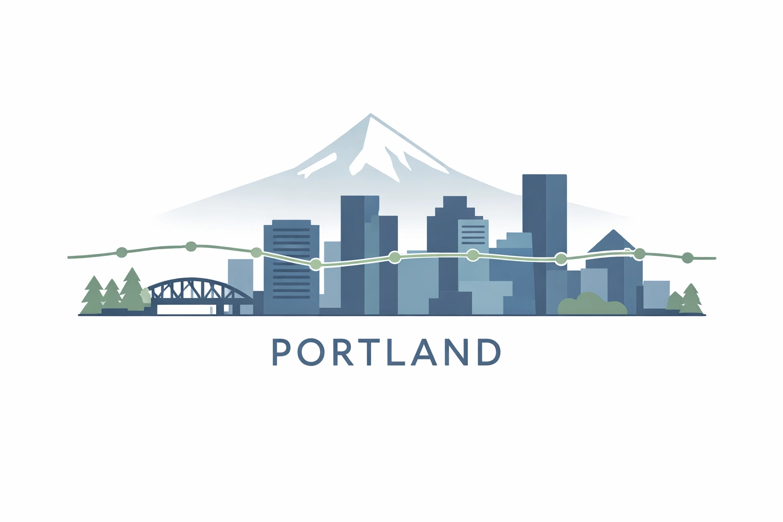 Portland housing market with Mount Hood showing stable home price trends in 2026