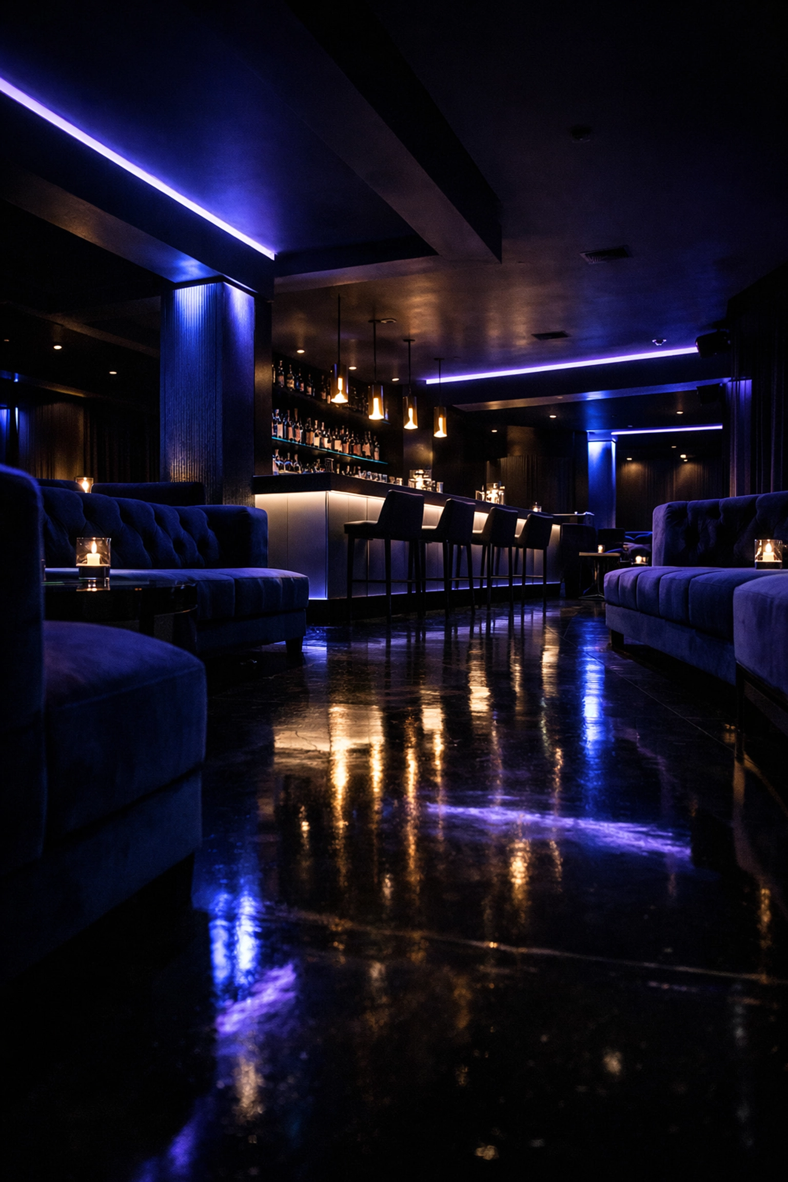 Modern nightclub interior highlighting the importance of operational compliance and liquor liability coverage.