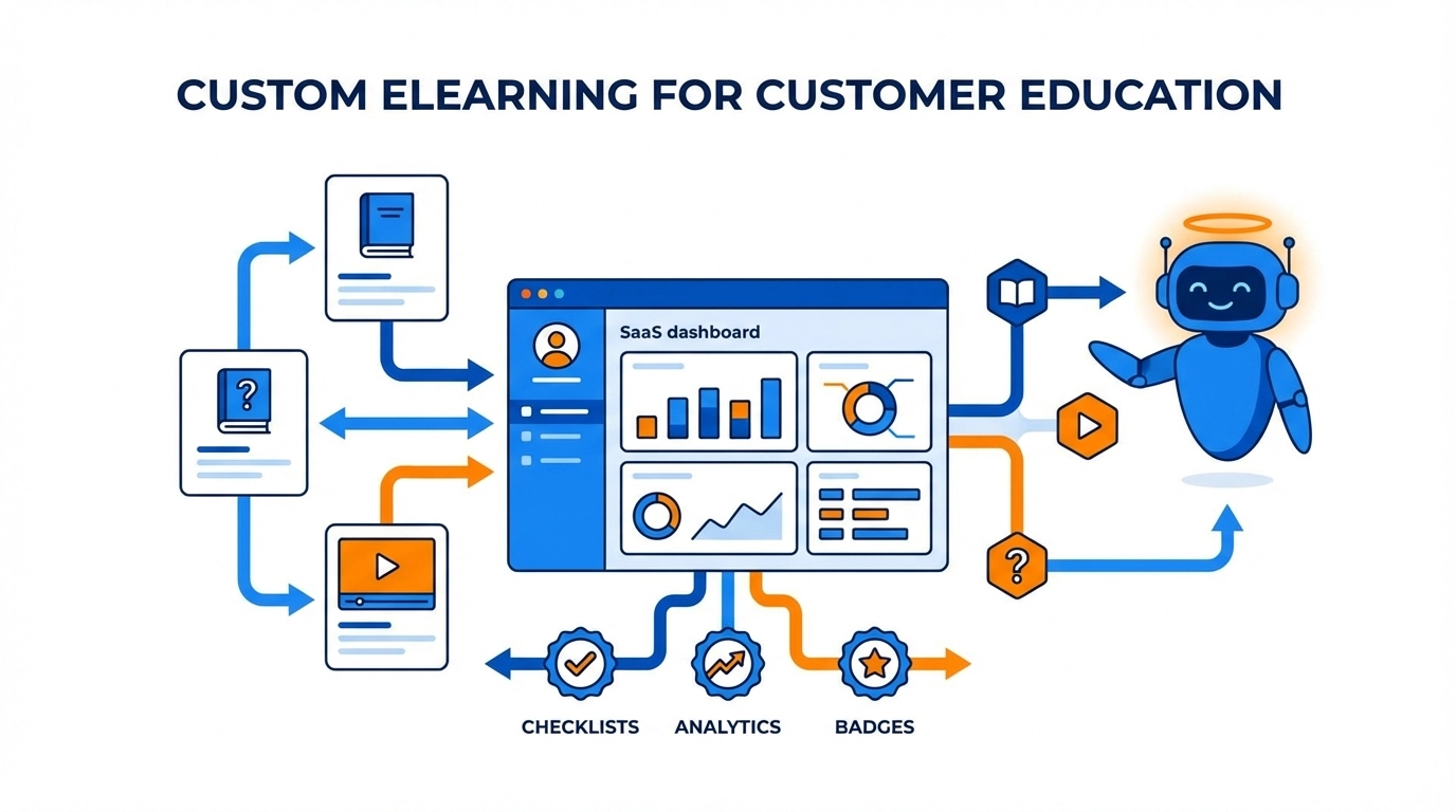 Custom eLearning development hero for customer education using LXD