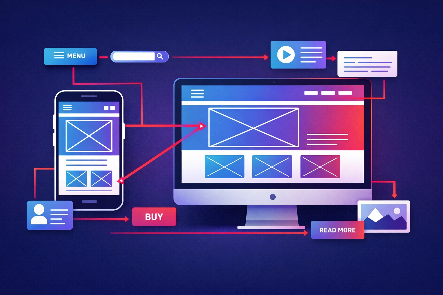 Responsive website design displaying seamlessly across mobile and desktop devices