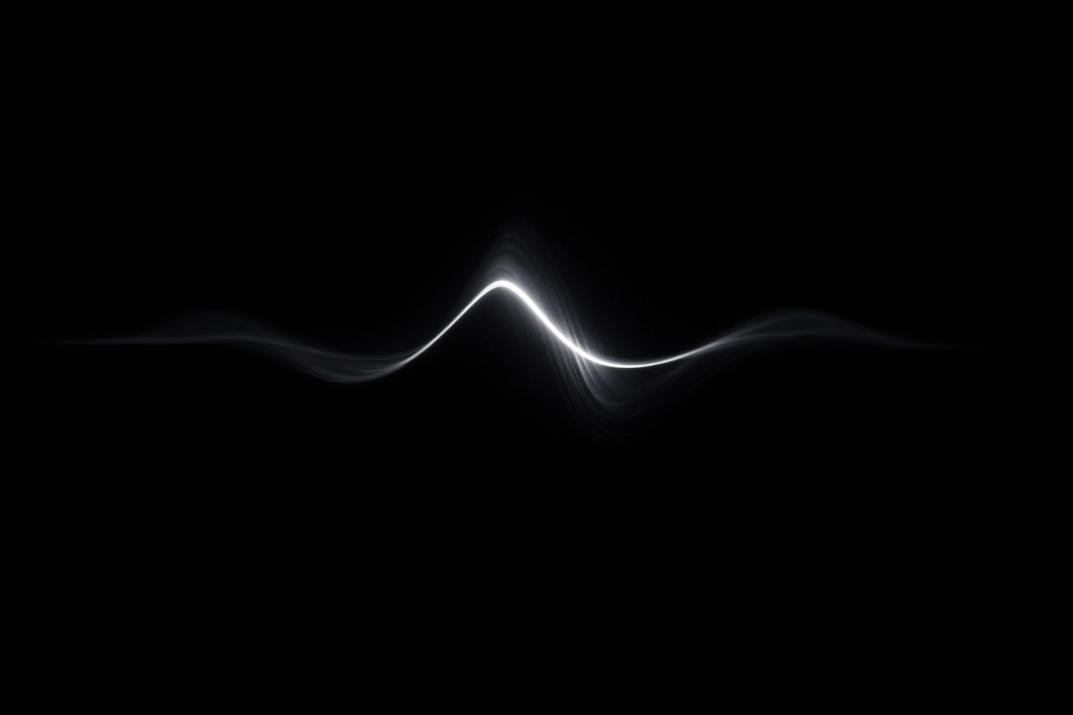 A vibrating silver wire representing the core sound frequency and heartbeat of an audio-first story.